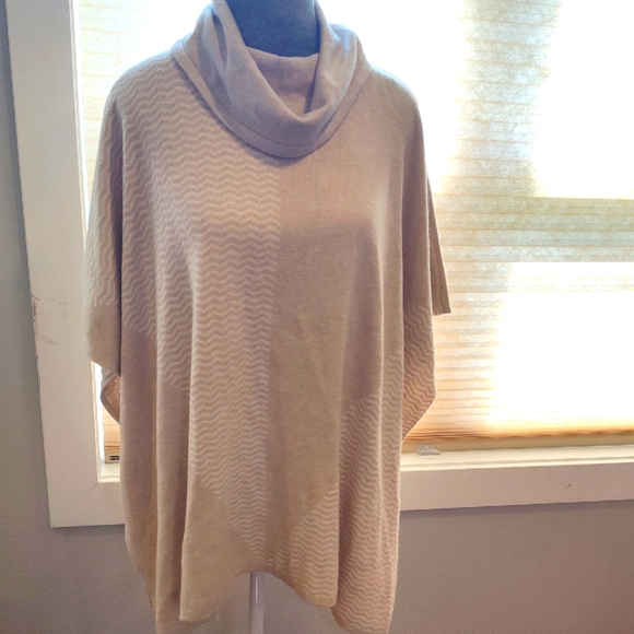 NWT Chico's Blocked Striped Knit Poncho - Picture 1 of 7